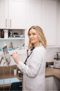 Dr. Jordan uses a monitor